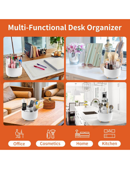 Soporte giratorio para lápices EDENMS blanco 5 compartimentos