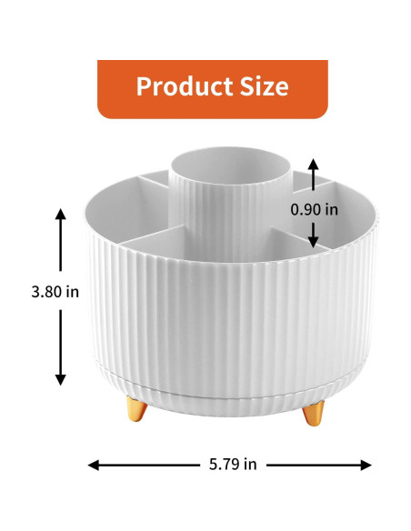Soporte giratorio para lápices EDENMS blanco 5 compartimentos