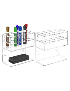 Soporte para Marcadores de Pizarra Blanca HIIMIEI Acrílico 2 Niveles