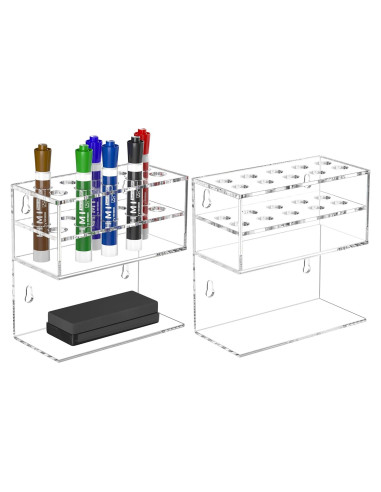 Soporte para Marcadores de Pizarra Blanca HIIMIEI Acrílico 2 Niveles