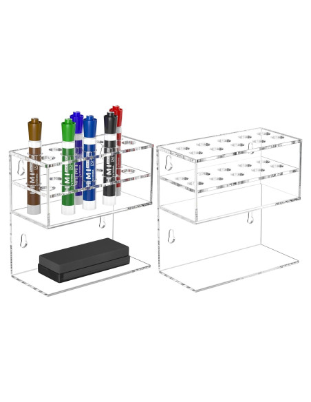 Soporte para Marcadores de Pizarra Blanca HIIMIEI Acrílico 2 Niveles