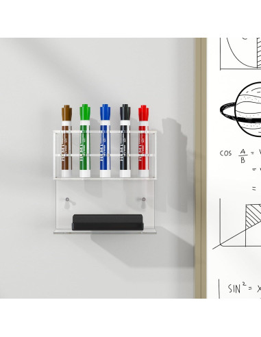 Soporte para Marcadores de Pizarra Blanca HIIMIEI Acrílico 2 Niveles