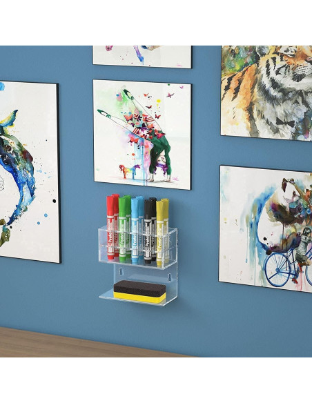 Soporte para Marcadores de Pizarra Blanca HIIMIEI Acrílico 2 Niveles