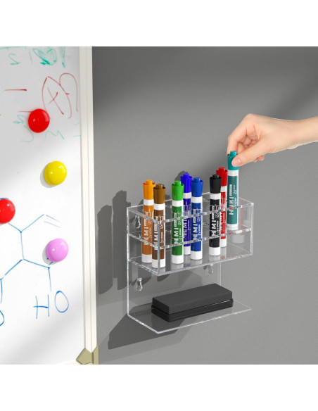 Soporte para Marcadores de Pizarra Blanca HIIMIEI Acrílico 2 Niveles