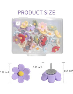 30 Chinchetas Decorativas Aphrordity Flores Coloridas 2