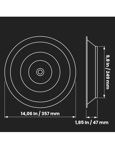 Difusor de Techo Redondo Repa Market 10" Aluminio Blanco