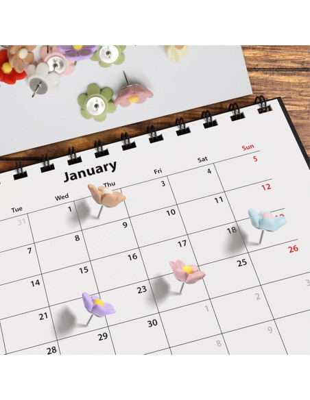 30 Chinchetas Decorativas Aphrordity Flores Coloridas