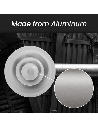 Difusor de Techo Redondo Repa Market 10" Aluminio Blanco