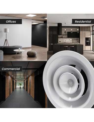 Difusor de Techo Redondo Repa Market 10" Aluminio Blanco