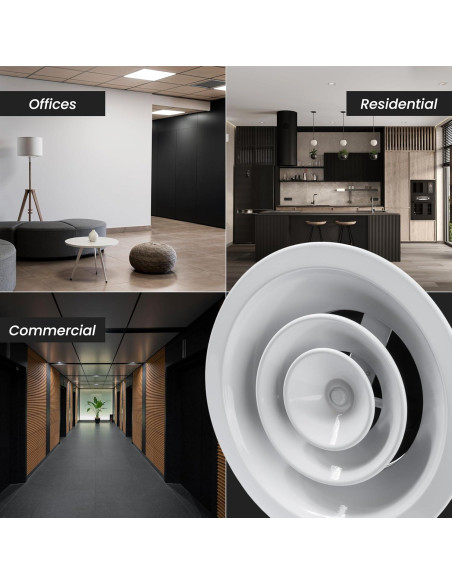 Difusor de Techo Redondo Repa Market 10" Aluminio Blanco