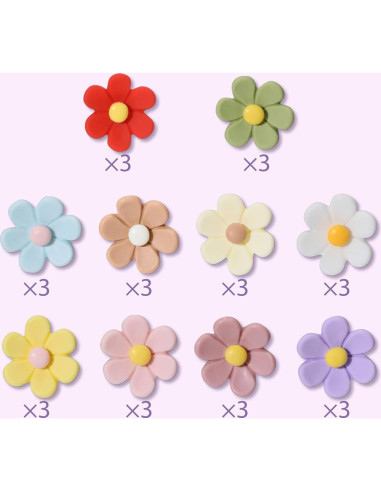 30 Chinchetas Decorativas Aphrordity Flores Coloridas