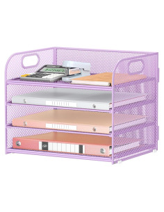 Organizador de Escritorio Lavatino 4 Niveles Malla Púrpura