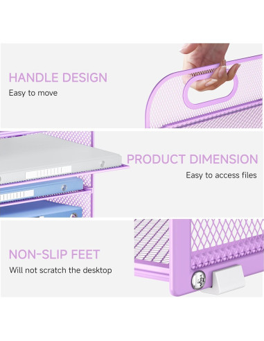 Organizador de Escritorio Lavatino 4 Niveles Malla Púrpura