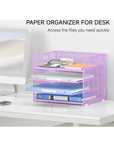 Organizador de Escritorio Lavatino 4 Niveles Malla Púrpura