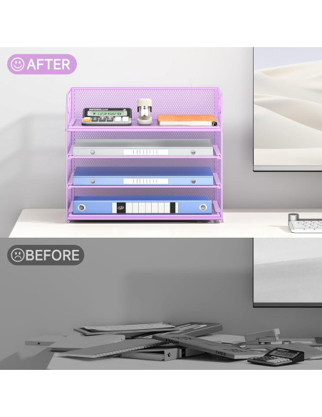 Organizador de Escritorio Lavatino 4 Niveles Malla Púrpura