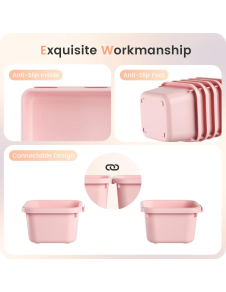 Organizador de Cajones A-LuGei 28 Piezas Rosa 4 Tamaños