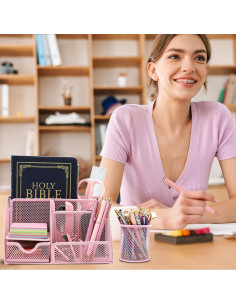 Organizador de Escritorio Rosa Shellvcase 12 Piezas 2