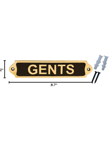 Placa de Puerta de Latón Sam Star 23x5 cm DIY Caballeros