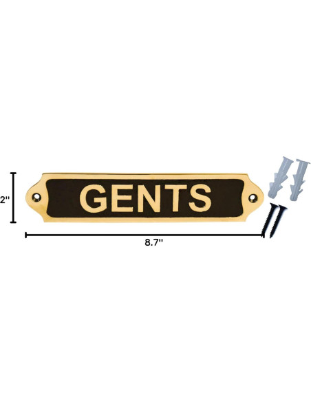 Placa de Puerta de Latón Sam Star 23x5 cm DIY Caballeros