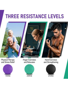 Paquete de 3 Pelotas Antiestrés RIDEHILL para Mano 2