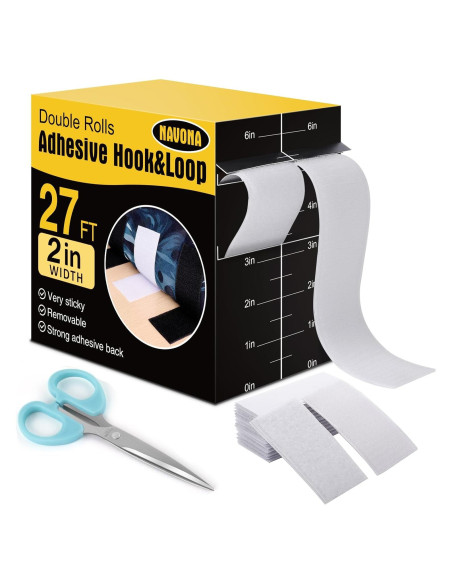 Cinta de Gancho y Bucle Navona 27 pies x 5,08 cm Blanca