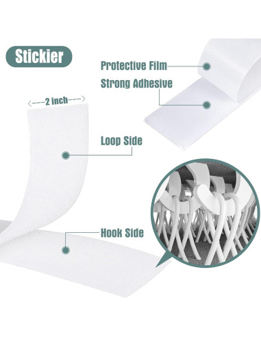 Cinta de Gancho y Bucle Navona 27 pies x 5,08 cm Blanca