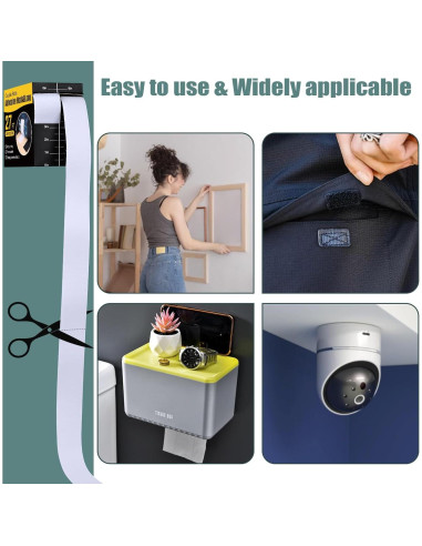 Cinta de Gancho y Bucle Navona 27 pies x 5,08 cm Blanca