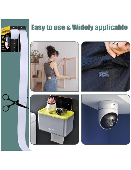 Cinta de Gancho y Bucle Navona 27 pies x 5,08 cm Blanca