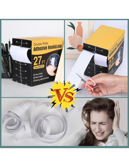 Cinta de Gancho y Bucle Navona 27 pies x 5,08 cm Blanca