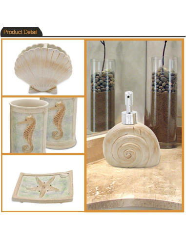 Conjunto de Accesorios de Baño HotSan 5 Piezas Resina