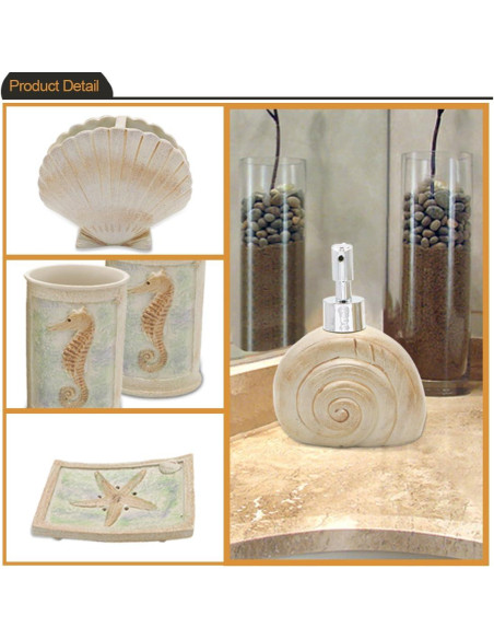 Conjunto de Accesorios de Baño HotSan 5 Piezas Resina