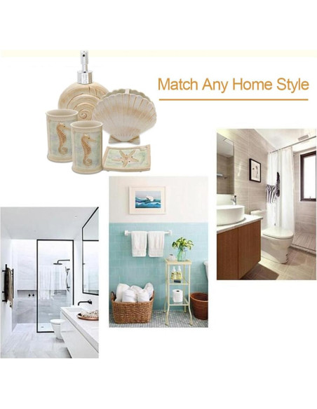 Conjunto de Accesorios de Baño HotSan 5 Piezas Resina