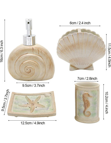 Conjunto de Accesorios de Baño HotSan 5 Piezas Resina