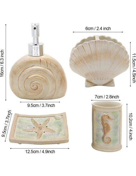 Conjunto de Accesorios de Baño HotSan 5 Piezas Resina