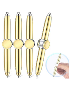 4 Bolígrafos Antiestrés Sabary con Luz LED Dorado