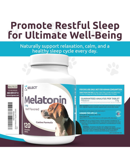 K9 Select Melatonina para Perros Pequeños - 120 Tabletas