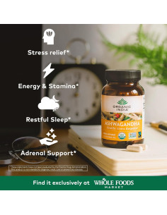 Cápsulas de Ashwagandha ORGANIC INDIA - 60 Veganas Sin Gluten 2