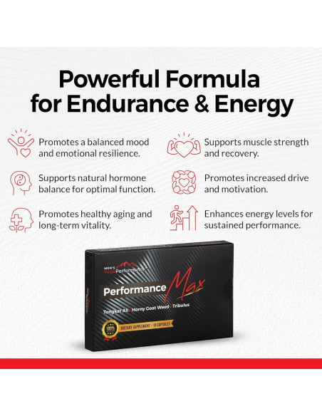 Suplemento PerformanceMax EnduraLife 10 Cápsulas Energía Masculina