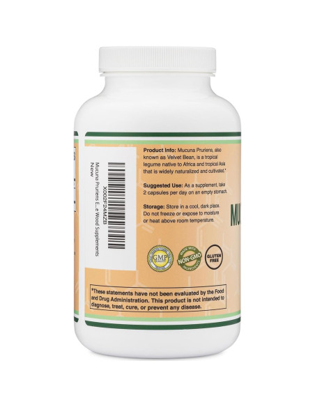Cápsulas de Mucuna Pruriens Double Wood 210 Unidades 1000mg