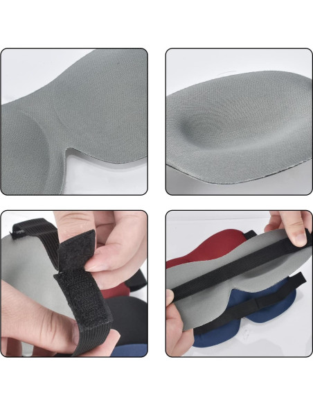 4 Pcs Máscaras de Sueño 3D AccEncyc Antifaz Lavable