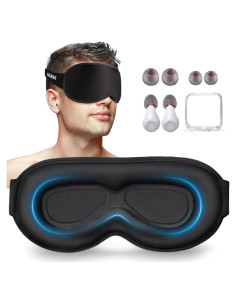 Máscara de Ojos 3D AOAWI Ajustable con Tapones Silicona