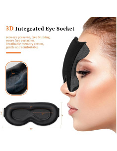 Máscara de Ojos 3D AOAWI Ajustable con Tapones Silicona 2