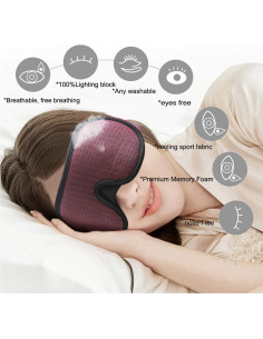 Máscara de Ojos 3D LEEKEN para Dormir - Bloqueo Total de Luz 2