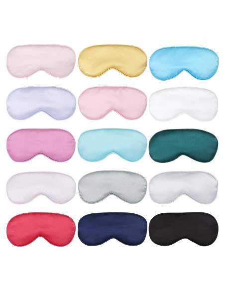 15 Máscaras de Sueño SDMOER Multicolor Ajustables 100% Blackout