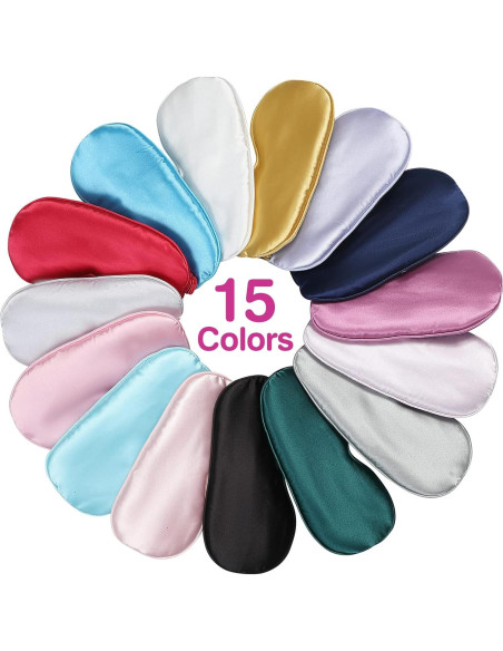 15 Máscaras de Sueño SDMOER Multicolor Ajustables 100% Blackout