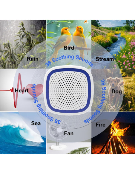 Máquina de Ruido Blanco UNIONOW 36 Sonidos 1800mAh