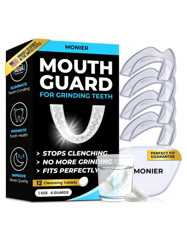 Protector Bucal Nocturno MONIER para Rechinar Dientes - 4 Unidades