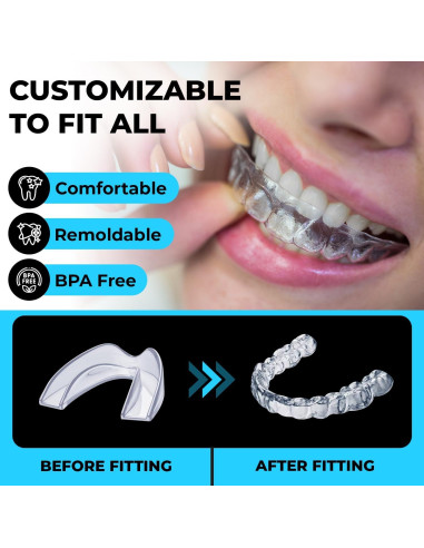 Protector Bucal Nocturno MONIER para Rechinar Dientes - 4 Unidades