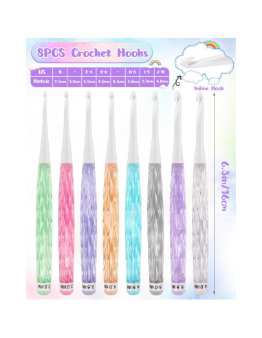 Juego de Ganchillos Coopay 8 Piezas 2.5mm a 6mm Ergonómicos