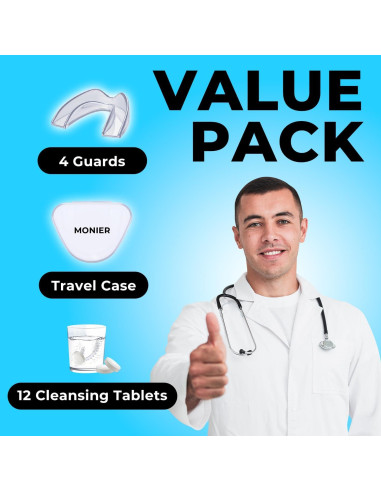 Protector Bucal Nocturno MONIER para Rechinar Dientes - 4 Unidades